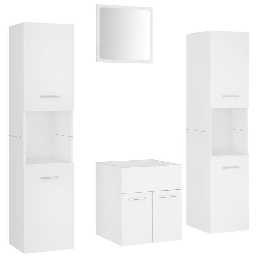 Ensemble de meubles de salle de bain Blanc Aggloméré - 2