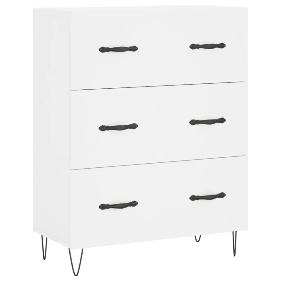 Buffet haut Blanc 69,5x34x180 cm Bois d'ingénierie - 7