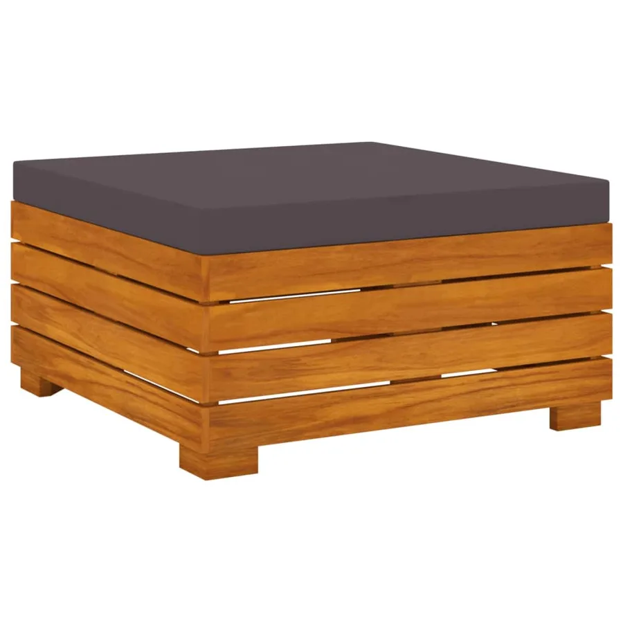 Salon de jardin 4 pcs avec coussins Bois d'acacia solide - 5