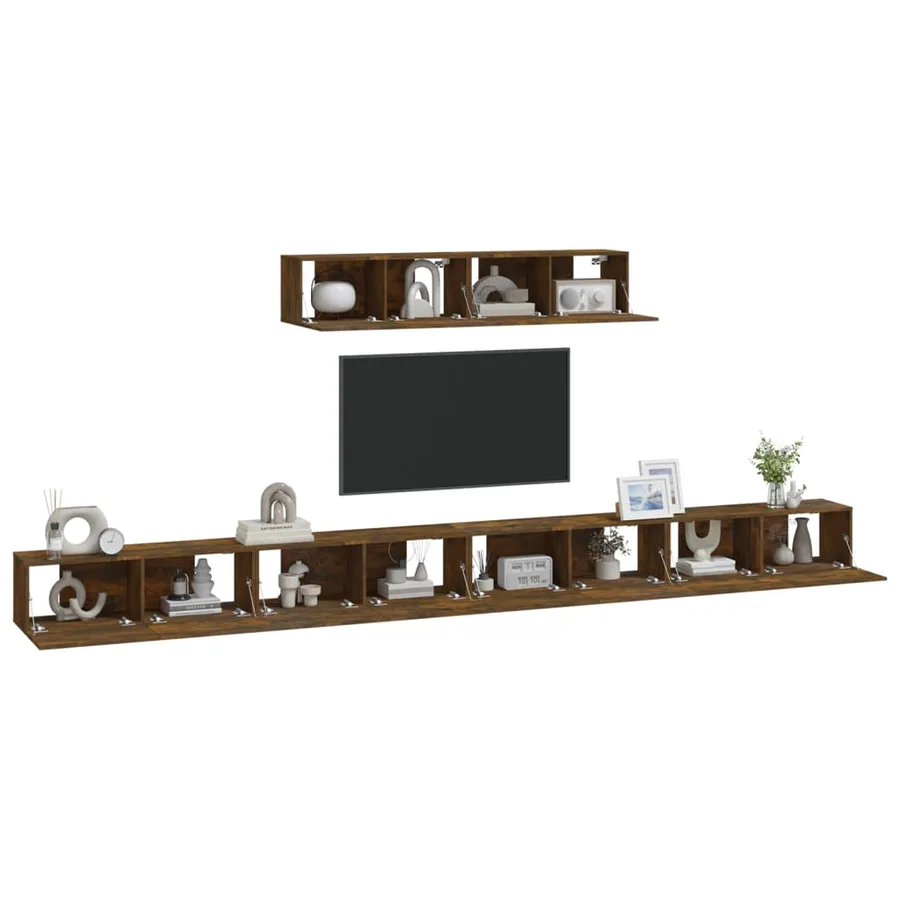 Ensemble de meubles TV 6 pcs Chêne fumé Bois d'ingénierie - 7