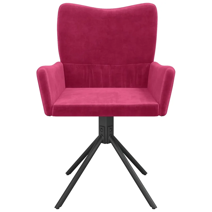 Chaises pivotantes à manger lot de 2 Rouge bordeaux Velours - 5