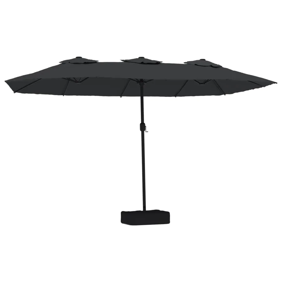 Parasol de jardin à double tête noir 449x265 cm - 2