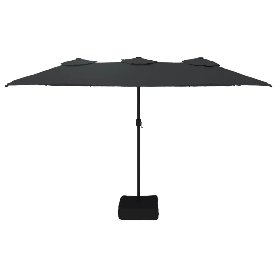 Parasol de jardin à double tête noir 449x265 cm - 3