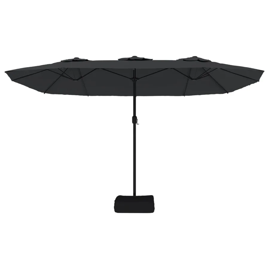 Parasol de jardin à double tête noir 449x265 cm - 4