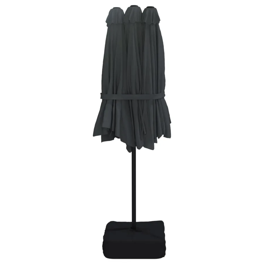 Parasol de jardin à double tête noir 449x265 cm - 5