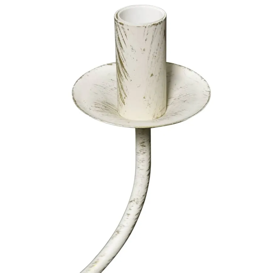 Lustre en métal blanc antique 8 x E14 ampoules - 5