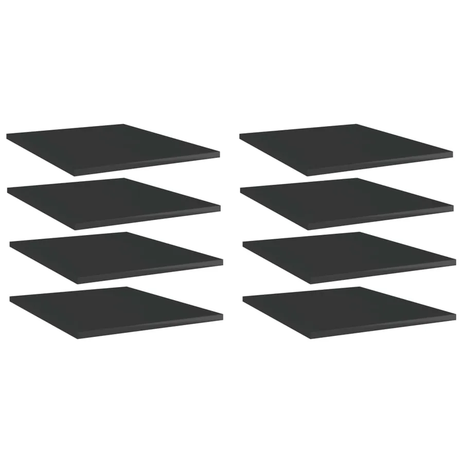 Panneaux de bibliothèque 8 pcs noir brillant bois d’ingénierie
