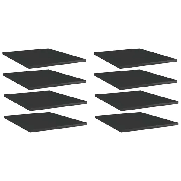 Panneaux de bibliothèque 8 pcs noir brillant bois d’ingénierie