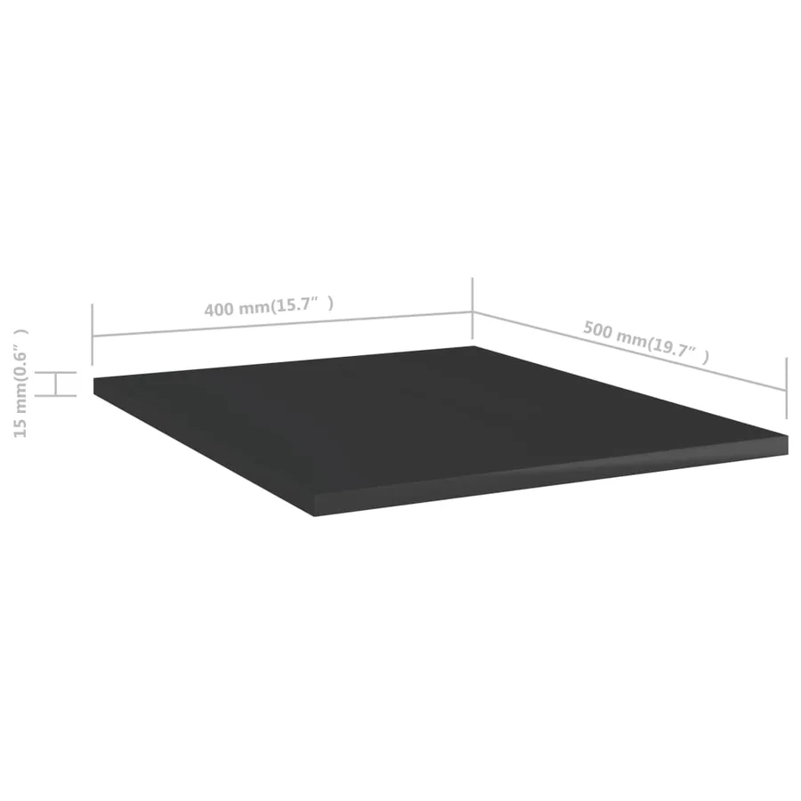 Panneaux de bibliothèque 8 pcs noir brillant bois d’ingénierie - 5