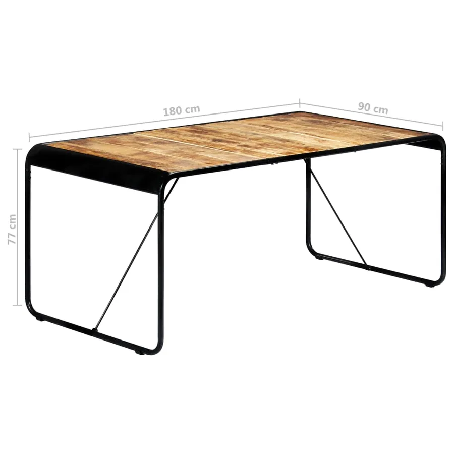 Table de salle à manger 180x90x76 cm Bois de manguier brut - 7