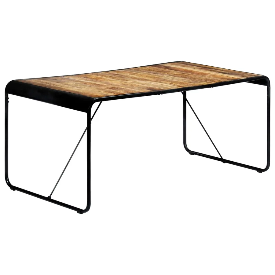 Table de salle à manger 180x90x76 cm Bois de manguier brut - 8
