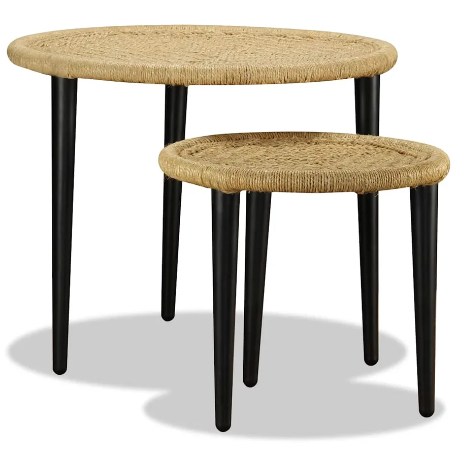 Table basse 2 pcs jute naturelle - 4