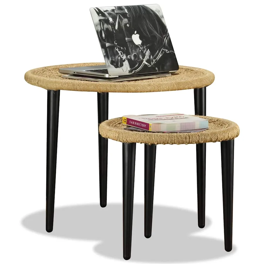 Table basse 2 pcs jute naturelle - 6