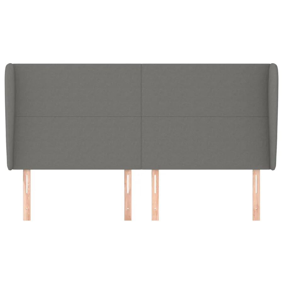 Tête de lit avec oreilles Gris foncé 203x23x118/128 cm Tissu - 3