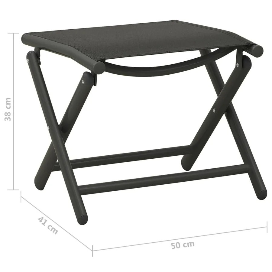 Salon de jardin 3 pcs textilène et aluminium noir - 13
