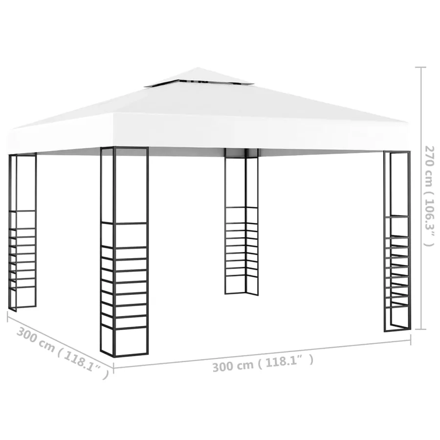 Tonnelle de jardin 3 x 3 m Blanc - 5