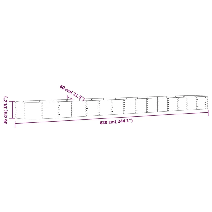 Lit surélevé de jardin Acier galvanisé Argenté - 6