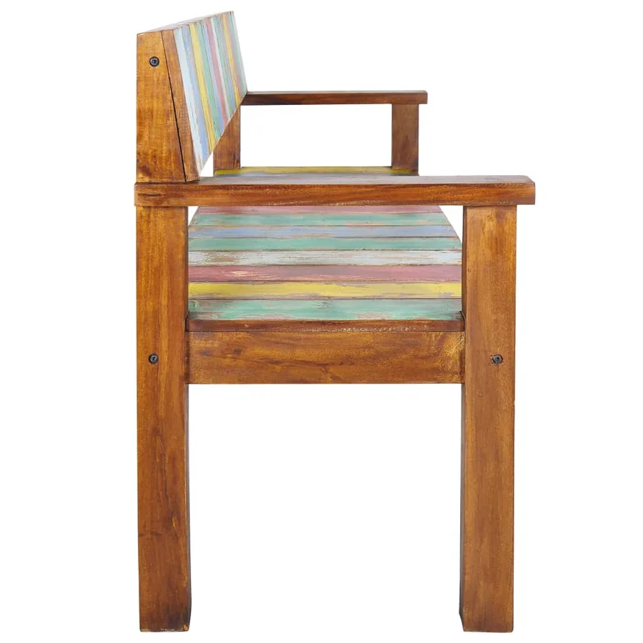 Banc 115 cm Bois de récupération massif - 3