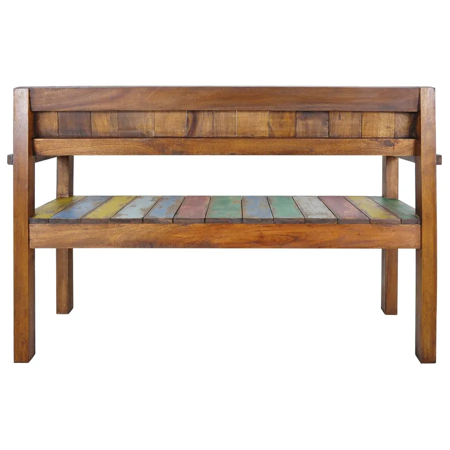 Banc 115 cm Bois de récupération massif - 4