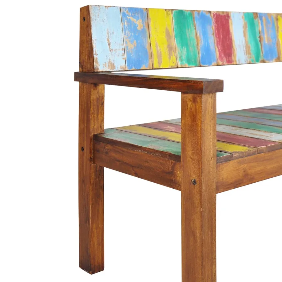 Banc 115 cm Bois de récupération massif - 5