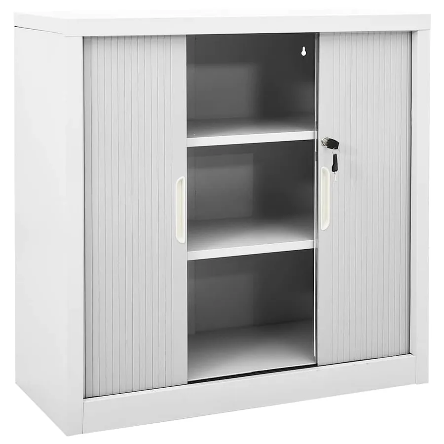 Armoire à portes coulissantes Gris 90x40x90 cm Acier - 5