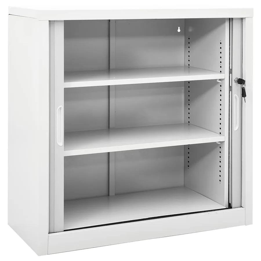 Armoire à portes coulissantes Gris 90x40x90 cm Acier - 6