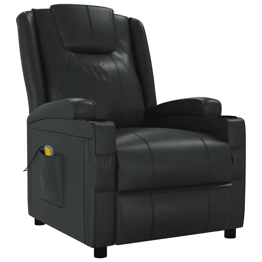 Fauteuil de massage Noir Similicuir - 2