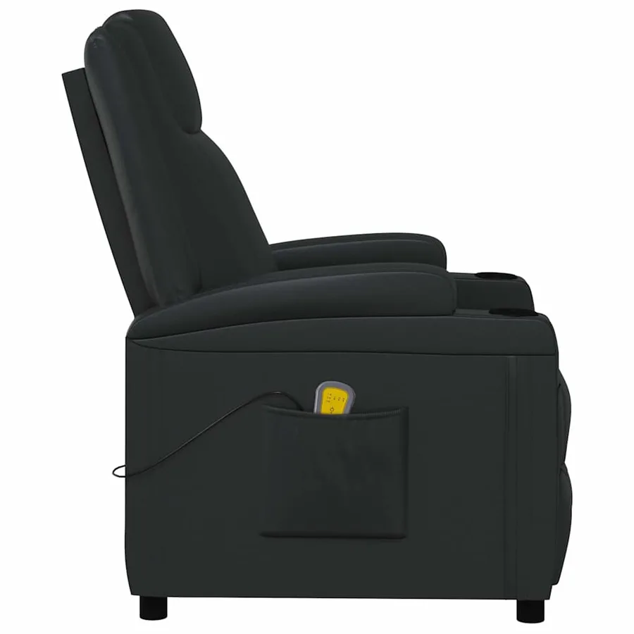 Fauteuil de massage Noir Similicuir - 4