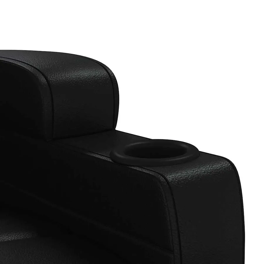 Fauteuil de massage Noir Similicuir - 8
