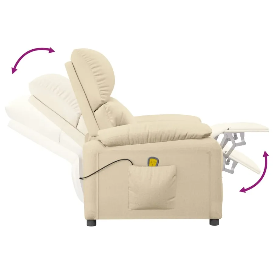 Fauteuil de massage Crème Tissu - 7