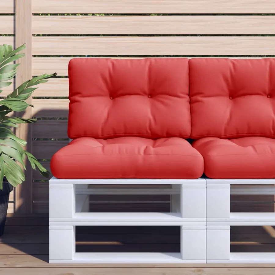 Coussin de palette rouge 60x40x12 cm tissu