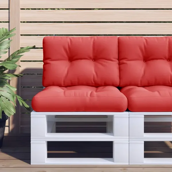 Coussin de palette rouge 60x40x12 cm tissu