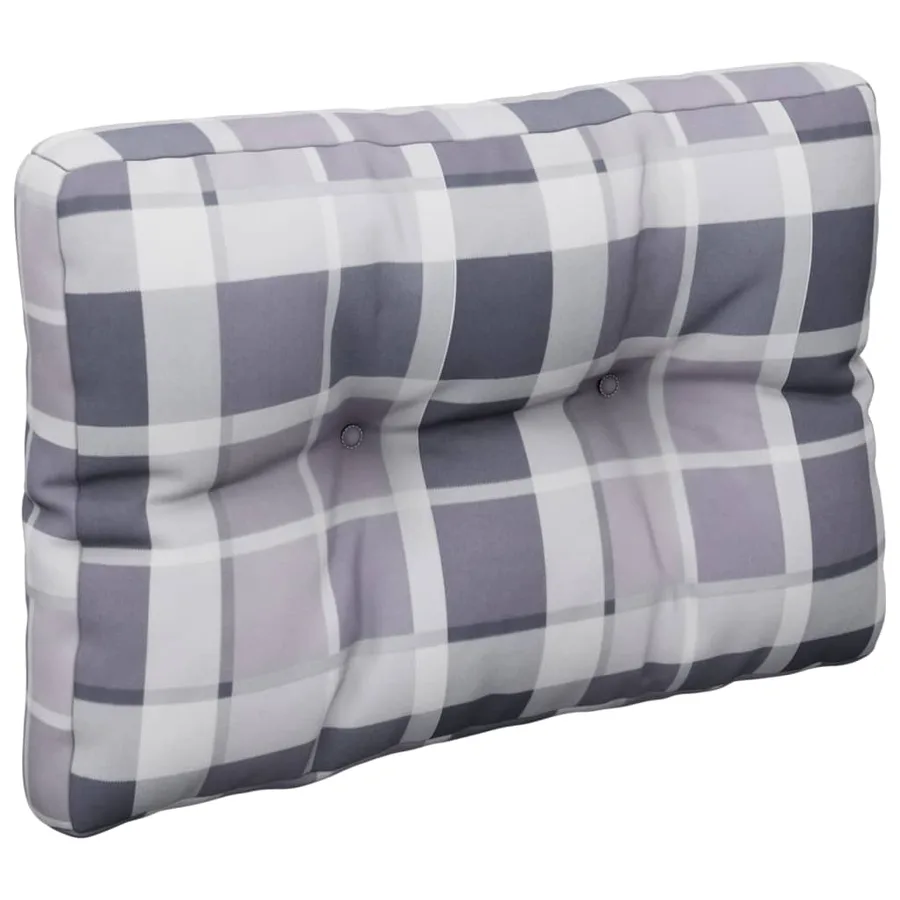 Coussins de palette lot de 2 motif à carreaux gris tissu - 5