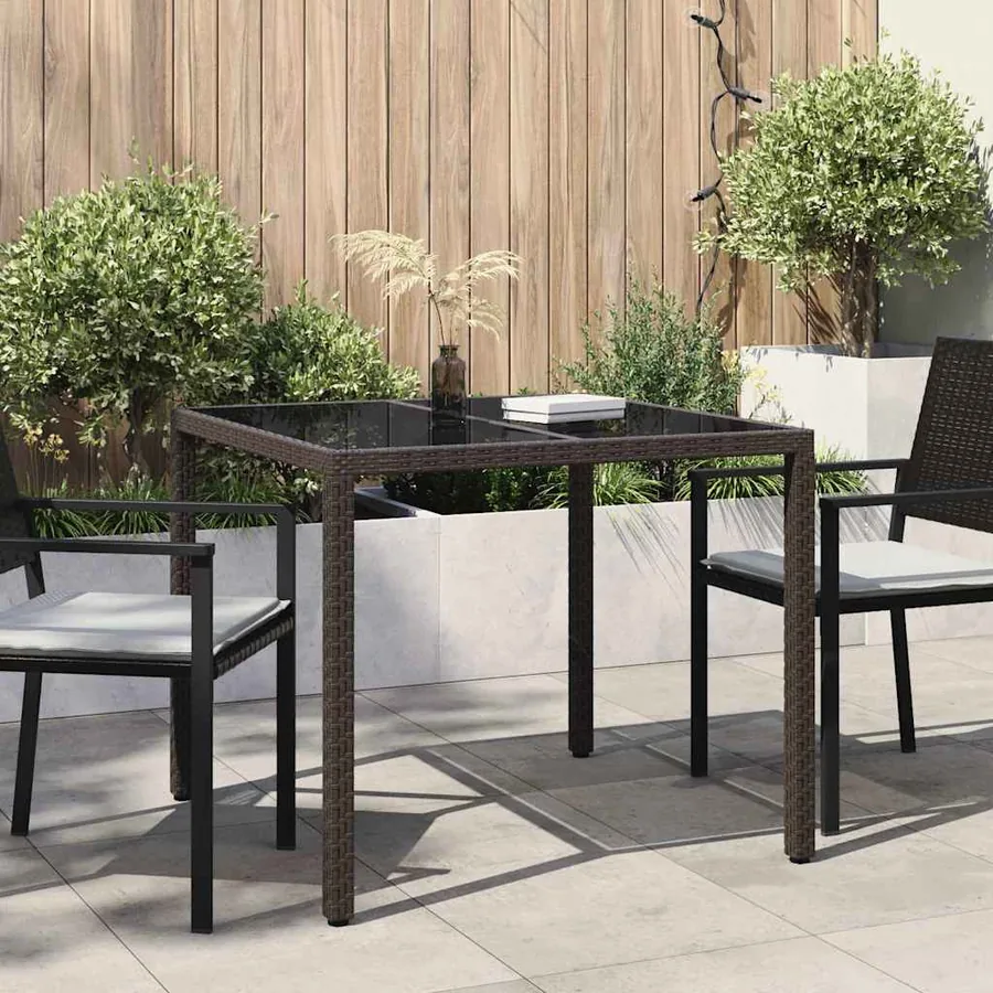 Table de Jardin Marron 90 x 90 x 75 cm polyrotin