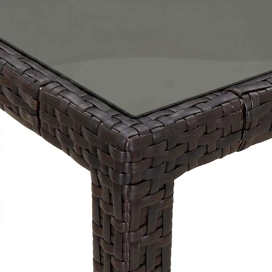 Table de Jardin Marron 90 x 90 x 75 cm polyrotin - 6