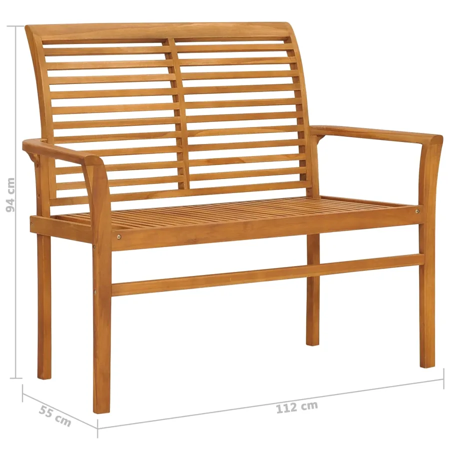 Banc de jardin 112 cm Bois de teck solide - 6