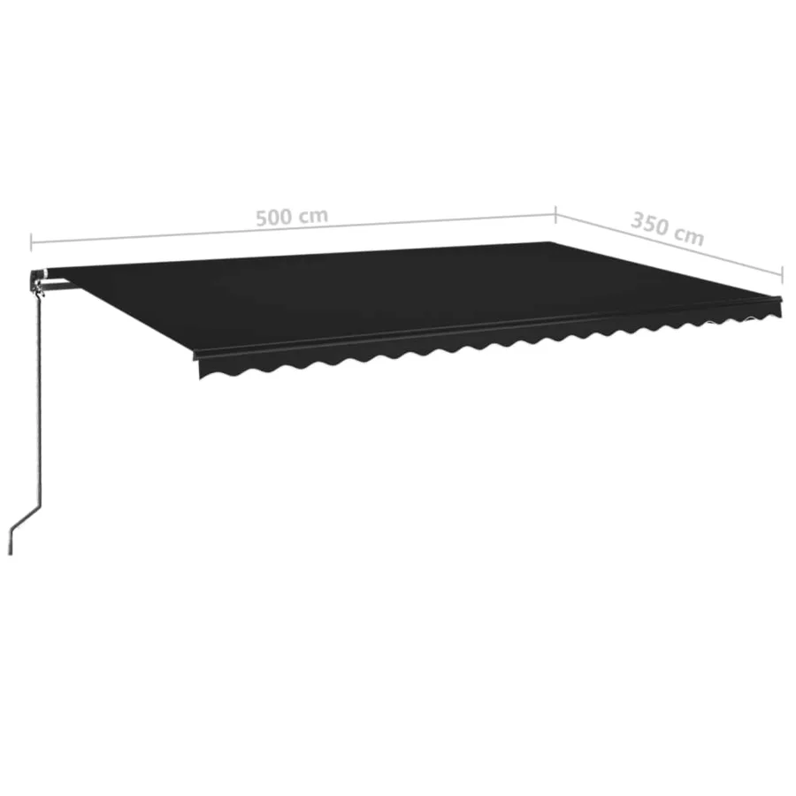 Auvent manuel rétractable avec LED 500x350 cm Anthracite - 7