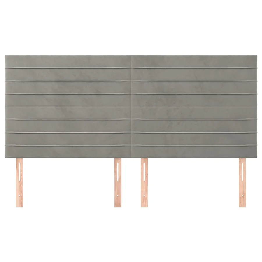 Tête de lit Gris clair 200x5x118/128 cm Velours - 3