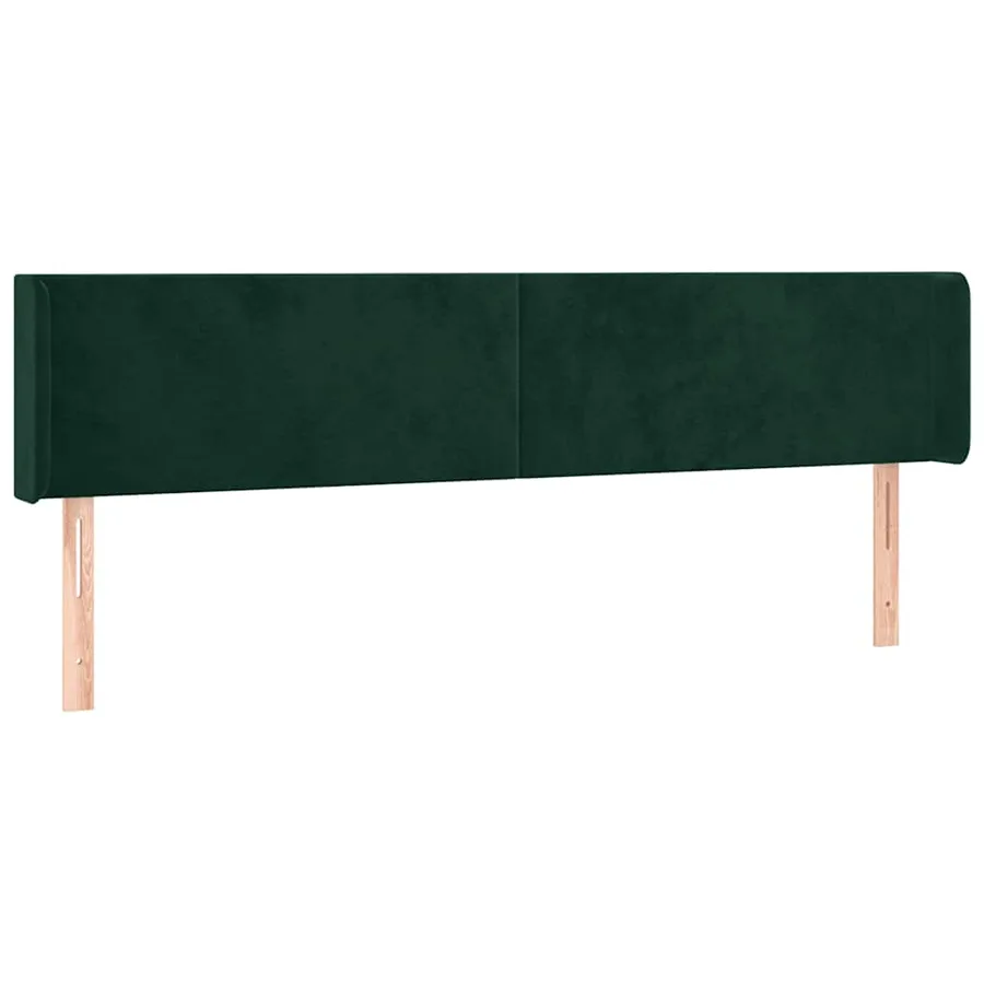 Tête de lit avec oreilles Vert foncé 203x16x78/88 cm Velours - 2