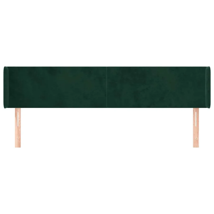 Tête de lit avec oreilles Vert foncé 203x16x78/88 cm Velours - 3