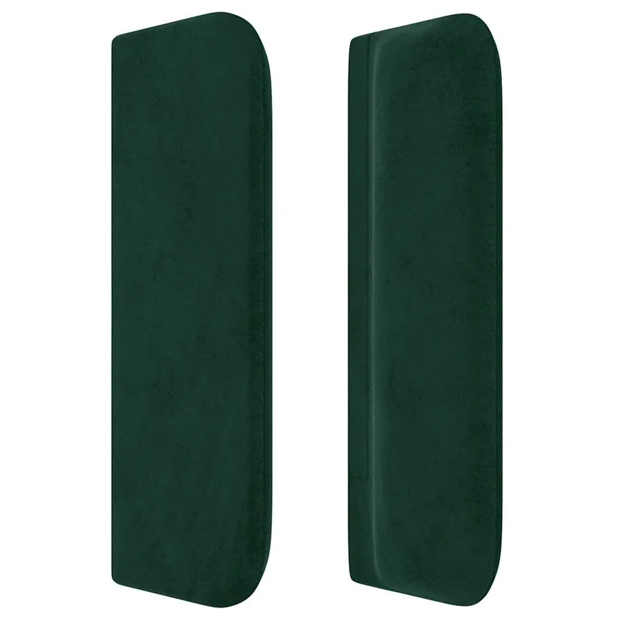 Tête de lit avec oreilles Vert foncé 203x16x78/88 cm Velours - 4