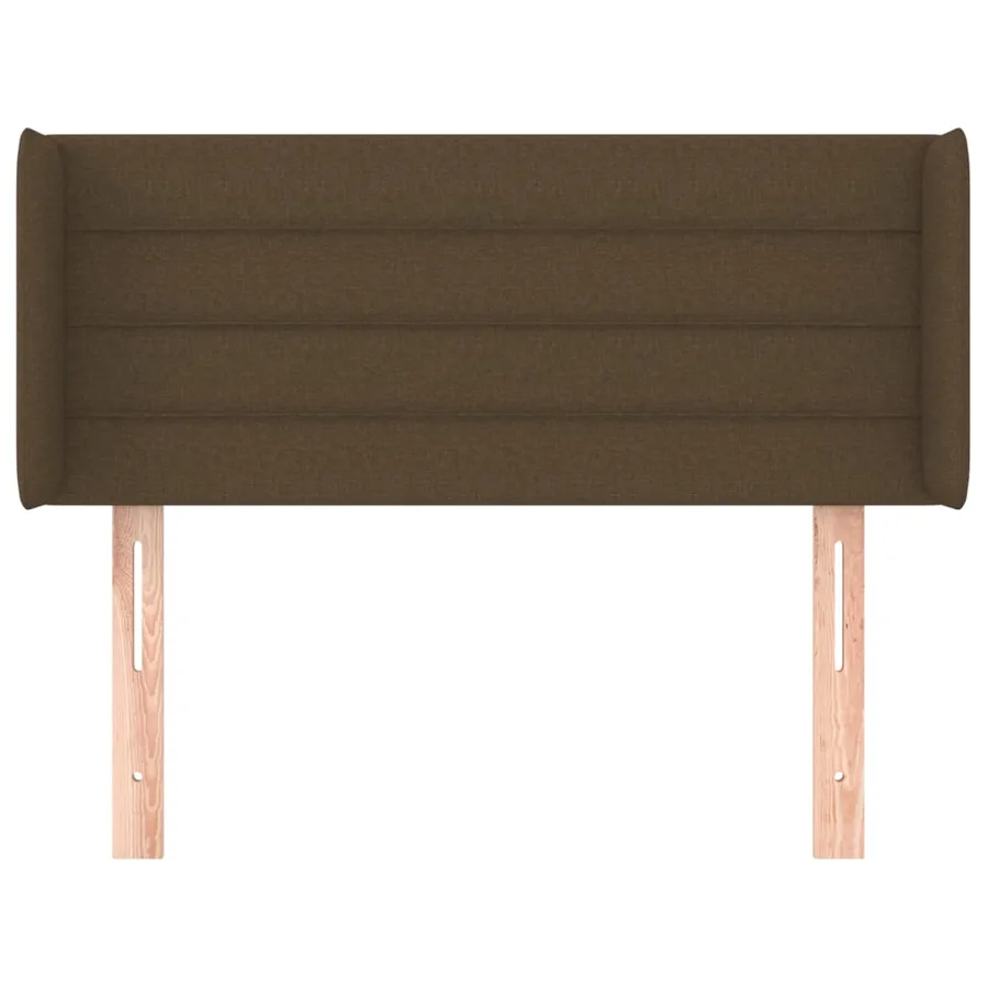 Tête de lit avec oreilles Marron Foncé 103x16x78/88 cm Tissu - 3