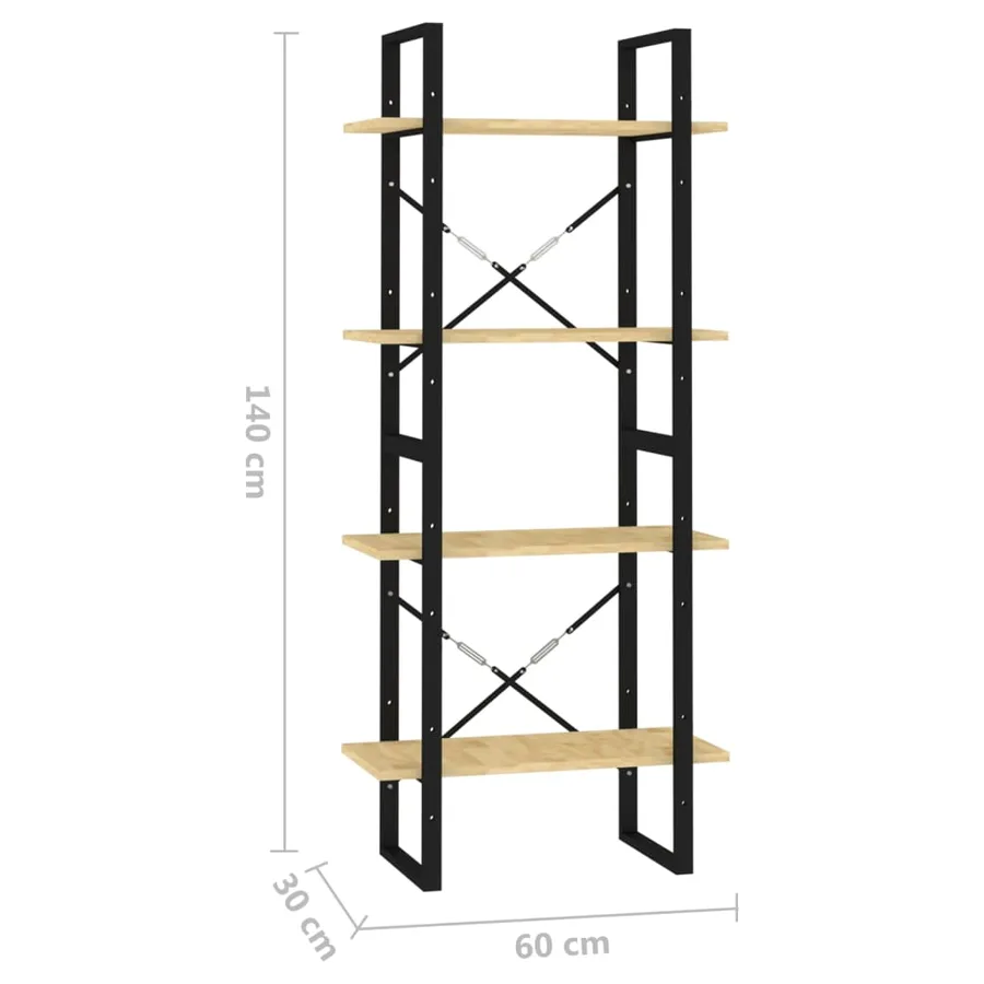 Bibliothèque à 4 niveaux 60x30x140 cm Bois de pin massif - 8
