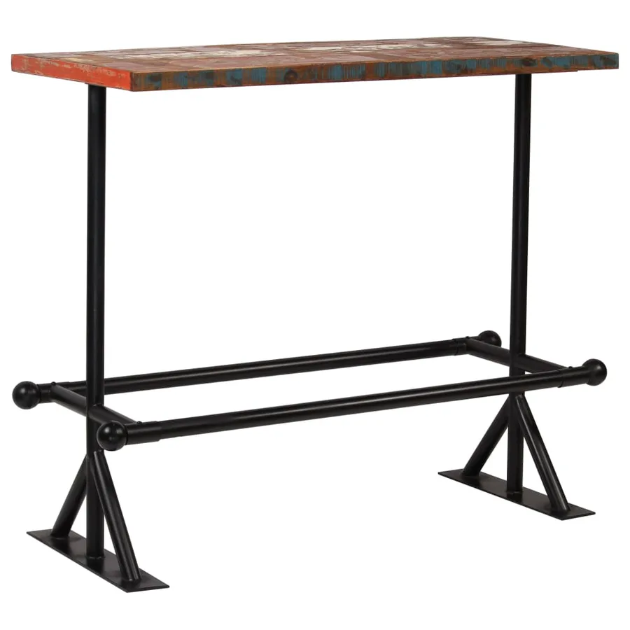 Mobilier de bar 5 pcs Bois de récupération massif Multicolore - 16