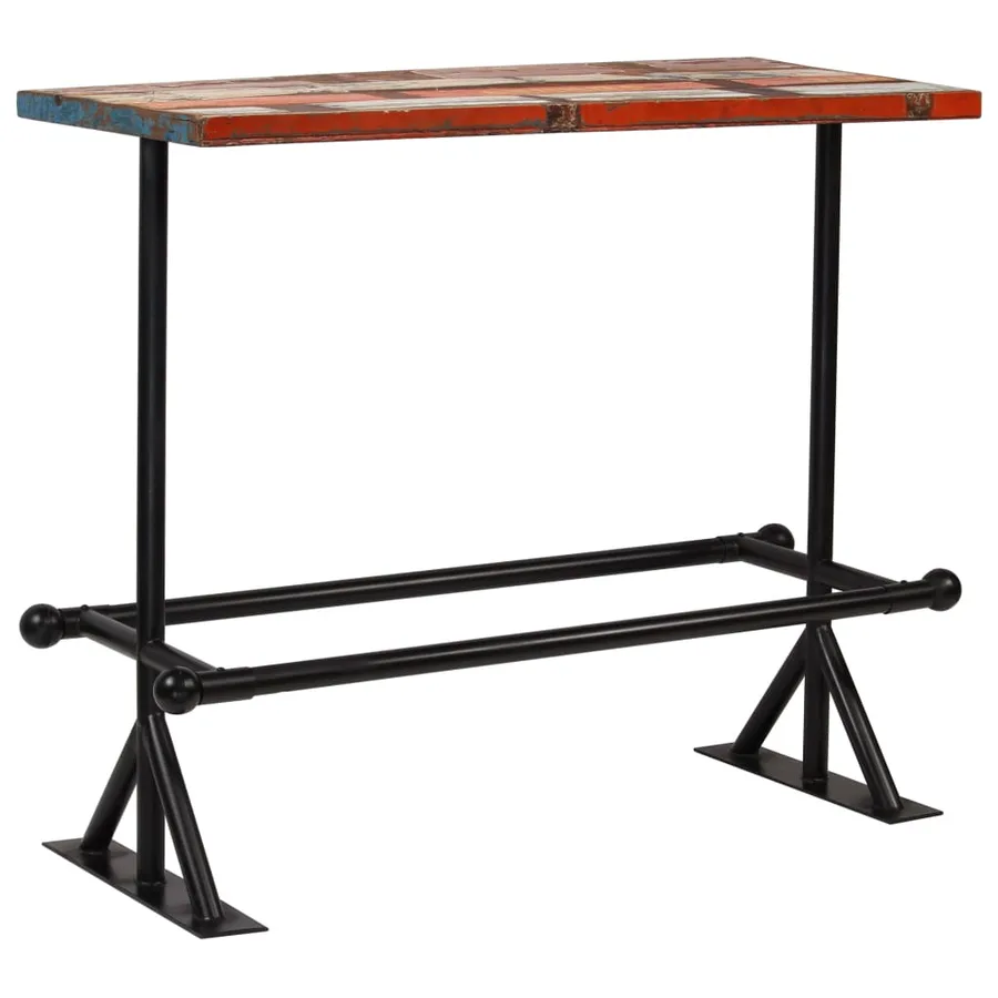 Mobilier de bar 5 pcs Bois de récupération massif Multicolore - 17