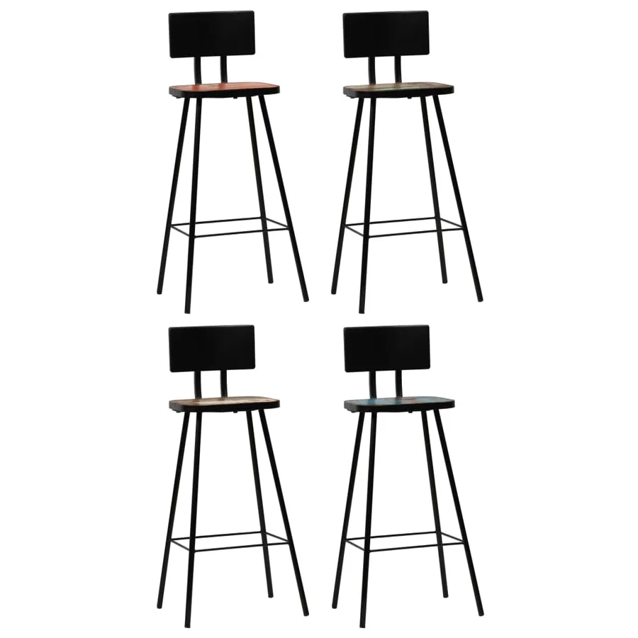Mobilier de bar 5 pcs Bois de récupération massif Multicolore - 8
