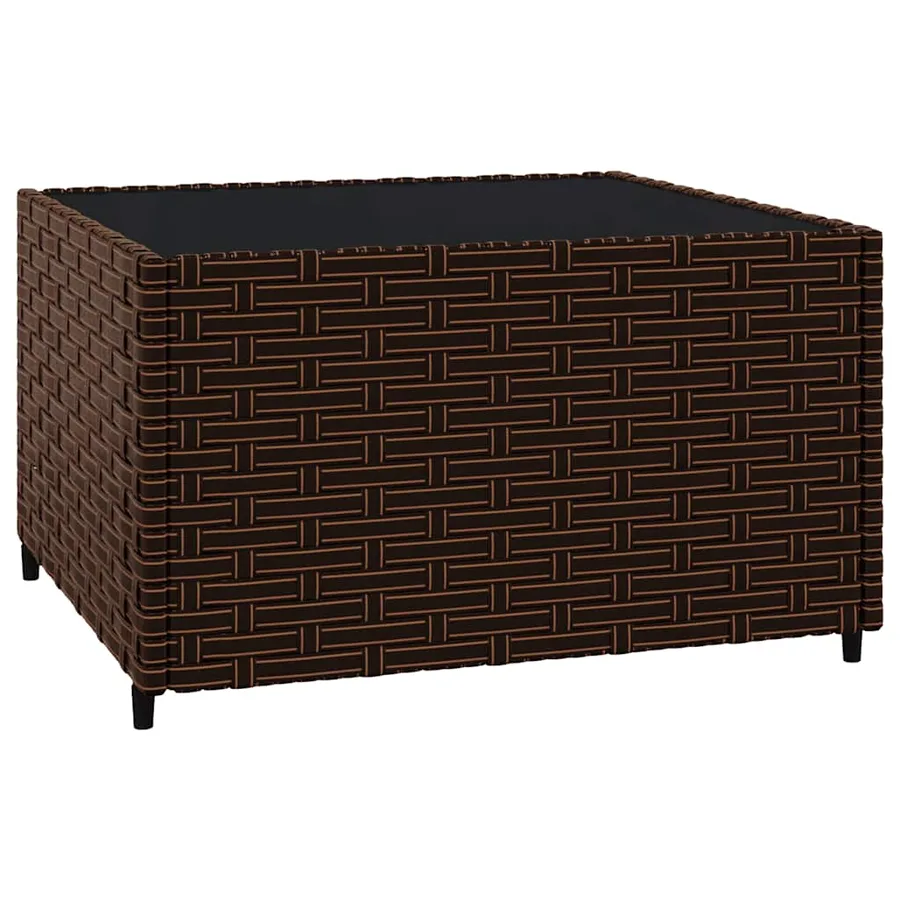 Salon de jardin 3 pcs avec coussins marron résine tressée - 5