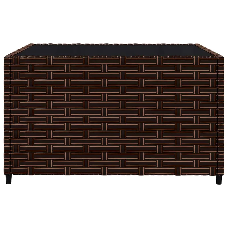 Salon de jardin 3 pcs avec coussins marron résine tressée - 6