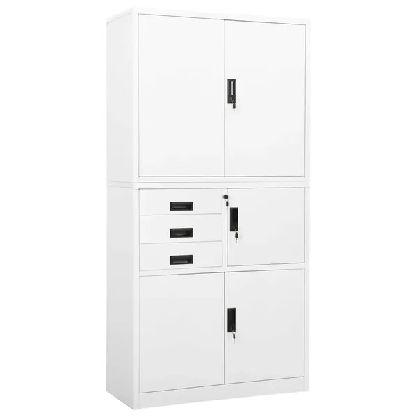 Armoire de bureau Blanc 90x40x180 cm Acier