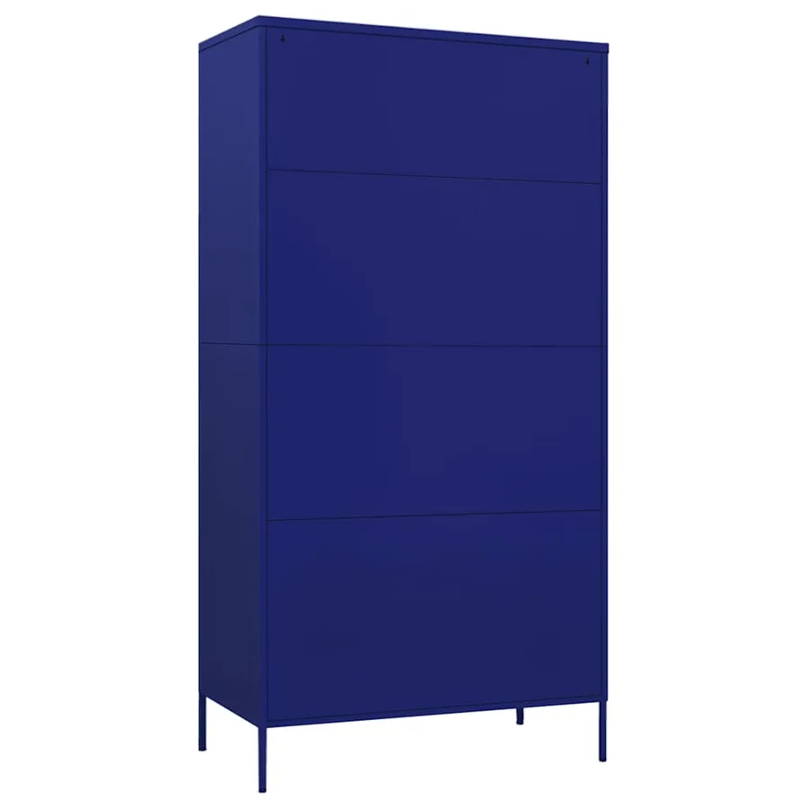 Garde-robe Bleu marine 90x50x180 cm Acier - 5